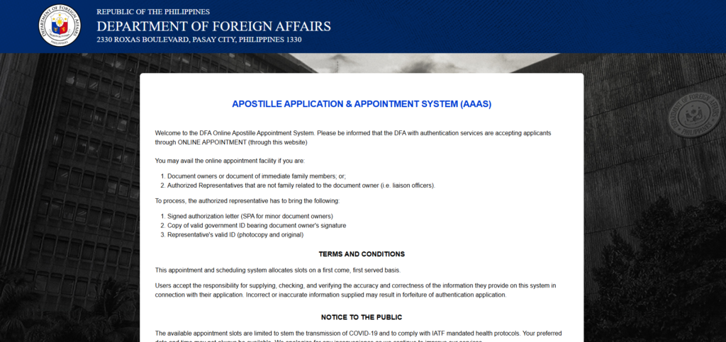 DFA Appointment System